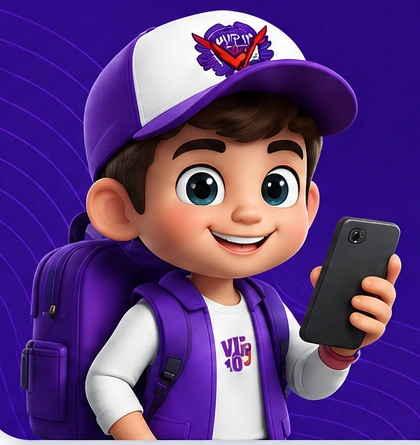 Mascote VIP10 com celular